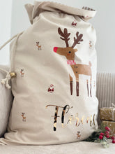 Load image into Gallery viewer, Personalised christmas sack // Quirky Reindeer
