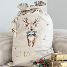 Load image into Gallery viewer, Personalised santa sack // little Reindeer brother
