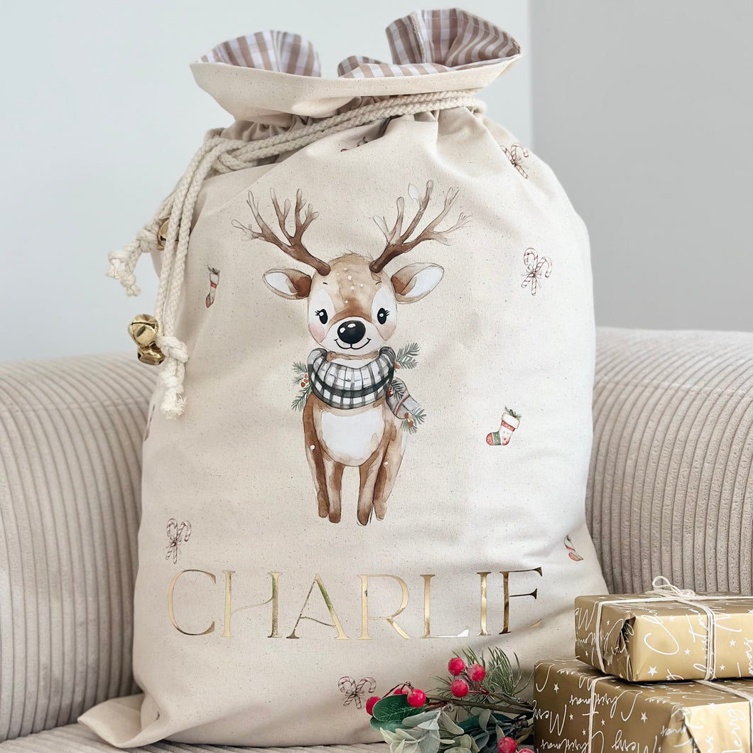 Personalised santa sack // little Reindeer brother