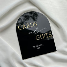 Load image into Gallery viewer, Cards and gifts  Sign // Wedding signage // ARCH
