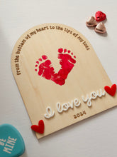 Load image into Gallery viewer, DIY heart Foot print board // Valentine’s Gift
