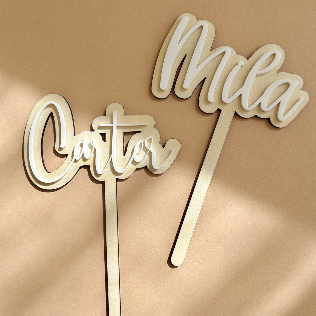 Personalised Name Cake Topper // 2 layer cake topper