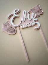 Load image into Gallery viewer, Butterfly Cake Topper // personalised Cake Topper
