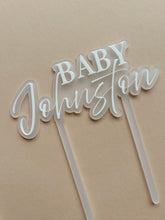 Load image into Gallery viewer, Baby shower cake Topper // personalised Cake Topper
