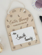 Load image into Gallery viewer, Easter Bunny Stop here sign  // Easter Decoration // TWO DESIGN OPTIONS
