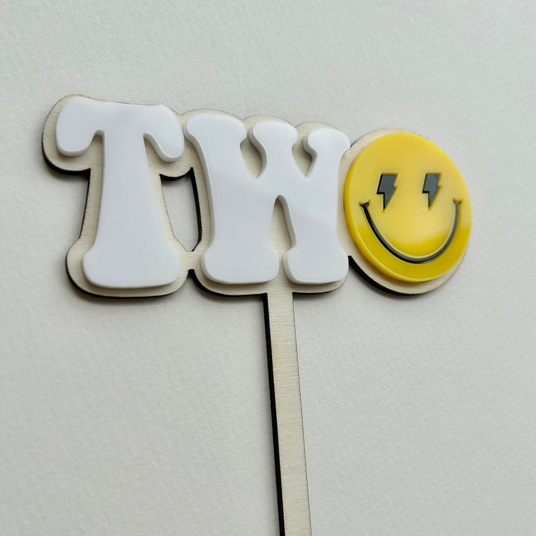 Two Cake Topper // Smiley face