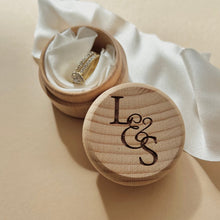 Load image into Gallery viewer, Engraved Wedding Ring Box // Personalised with Initials // Wedding Ring Box
