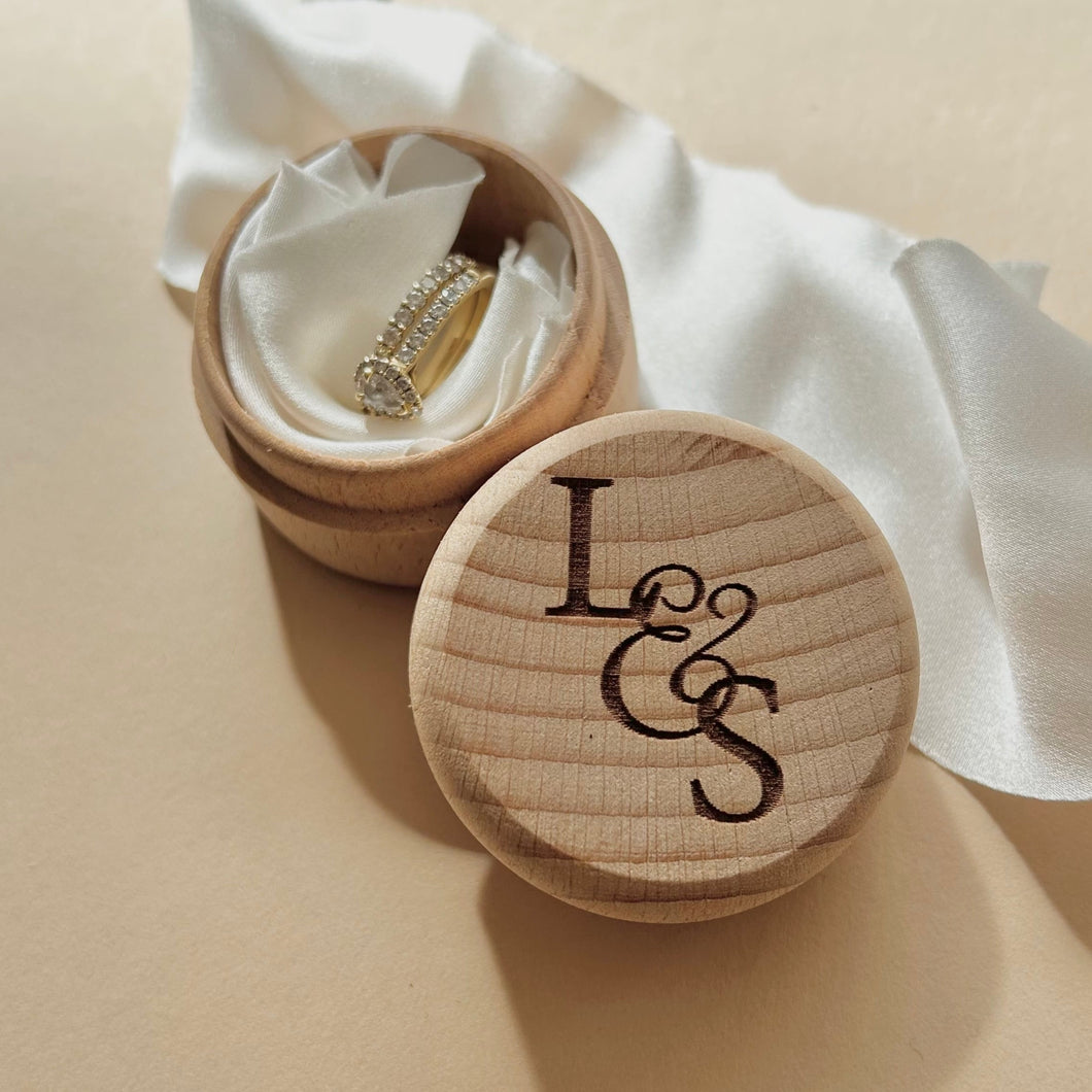 Engraved Wedding Ring Box // Personalised with Initials // Wedding Ring Box