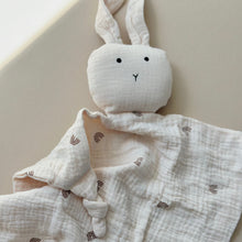 Load image into Gallery viewer, Muslin Bunny Soothing Baby Towel // Rainbow Pattern
