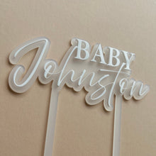 Load image into Gallery viewer, Baby shower cake Topper // personalised Cake Topper
