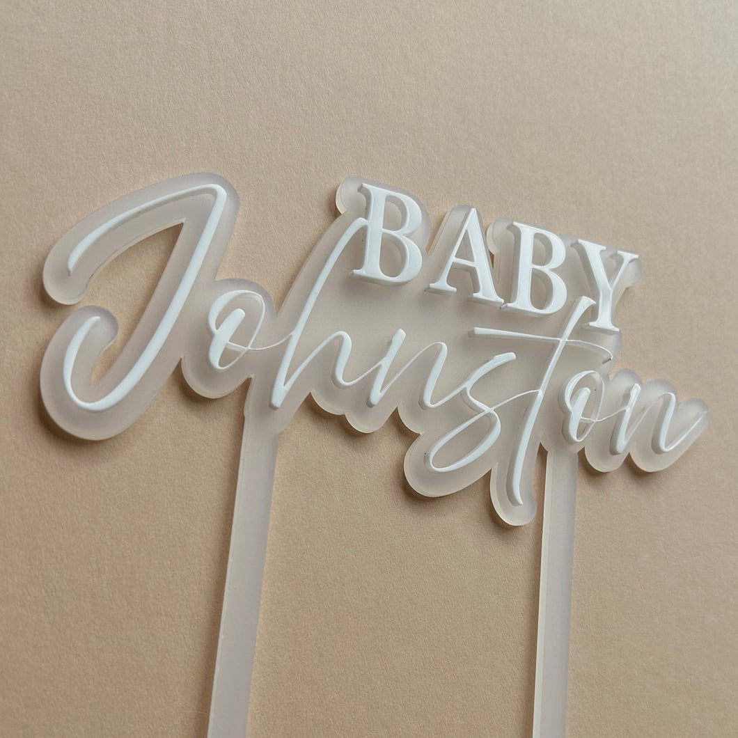 Baby shower cake Topper // personalised Cake Topper