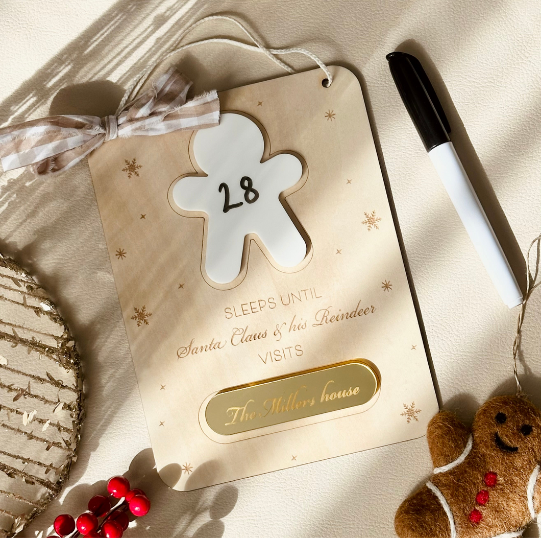 Personalised Christmas Countdown hanger // Christmas Decor