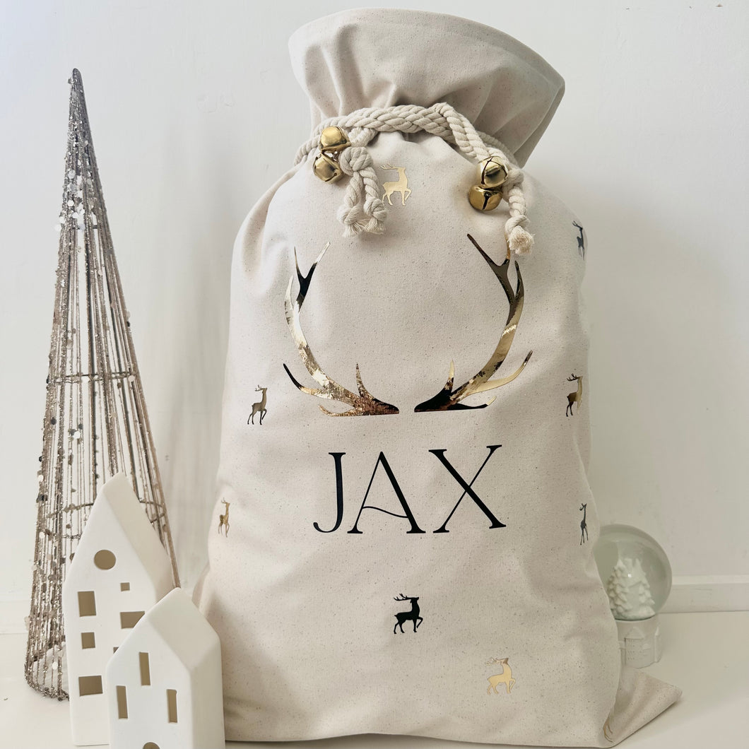 Personalised Santa Sack // Golden antler