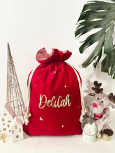 Load image into Gallery viewer, Velvet Santa Sack // Personalised // Red
