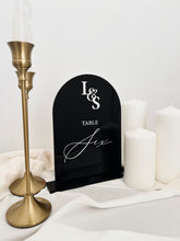 Load image into Gallery viewer, Table Number Sign // Wedding table decor personalised // Wedding Signs
