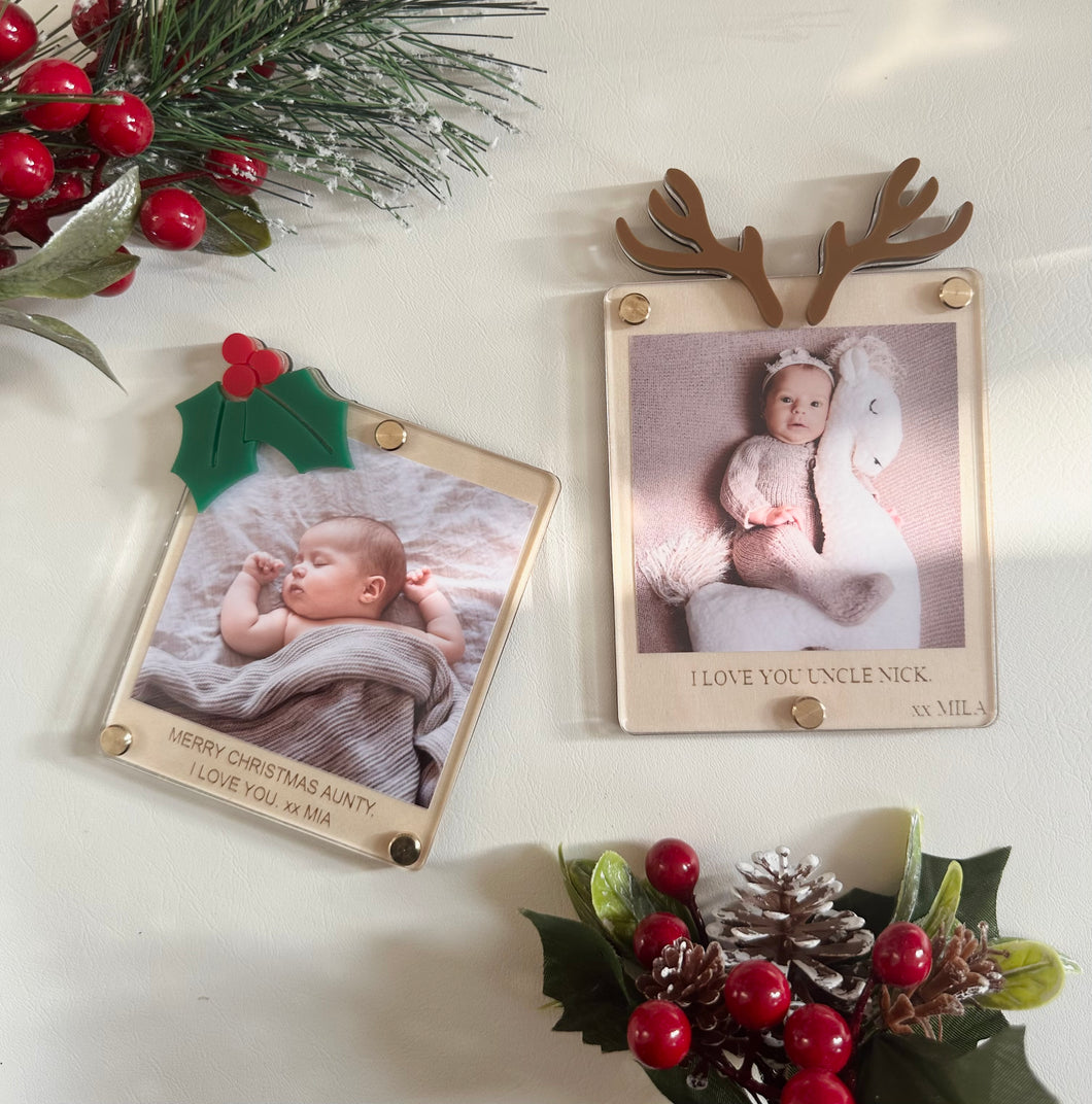 Personalised holly picture magnet // Photo magnet