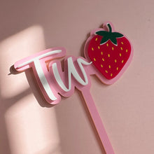 Load image into Gallery viewer, Strawberry Cake Topper // TWO
