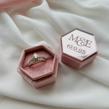 Load image into Gallery viewer, Personalised wedding ring box  // Velvet &amp; Acrylic Ring Box
