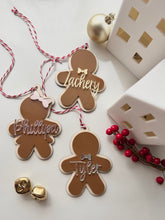 Load image into Gallery viewer, Gingerbread personalised ornament // Christmas gift tag
