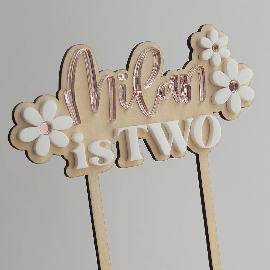 Flower Cake Topper // Personalisable