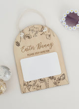 Load image into Gallery viewer, Easter Bunny Stop here sign  // Easter Decoration // TWO DESIGN OPTIONS
