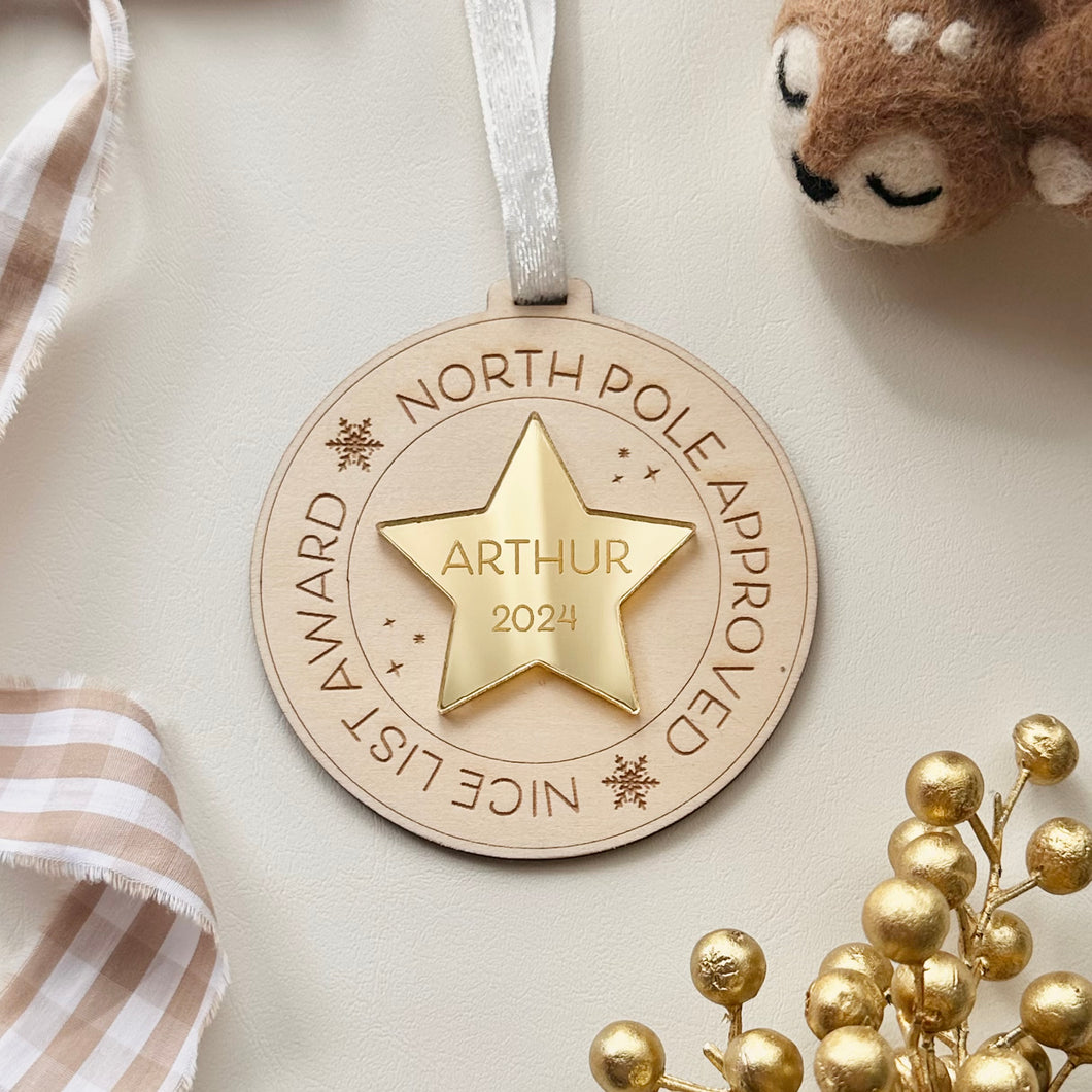 Personalised Nice list Ornament // Christmas decor