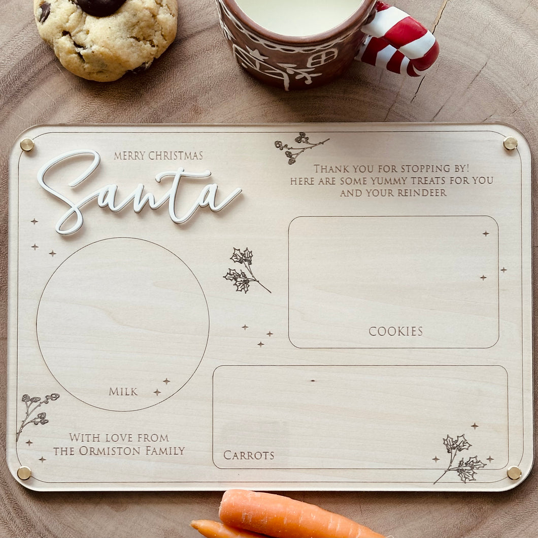 Santa's Milk and Cookies tray // Personalised