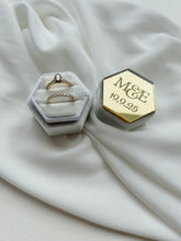 Load image into Gallery viewer, Personalised wedding ring box  // Velvet &amp; Acrylic Ring Box
