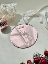 Load image into Gallery viewer, Personalised mirrored acrylic   Ornament // Christmas ornament disc
