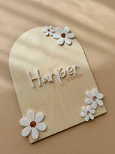 Load image into Gallery viewer, Name Arch Plaque // FLOWERS // Personalised
