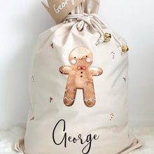 Load image into Gallery viewer, Personalised Santa Sack // Gingerbread
