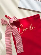 Load image into Gallery viewer, Personalised VELVET Christmas Stocking // RED
