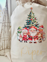 Load image into Gallery viewer, Personalised Santa Sack // Watercolour Family Christmas
