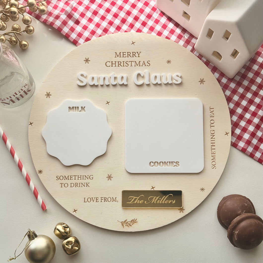 Santa's Milk and Cookies tray // Personalised