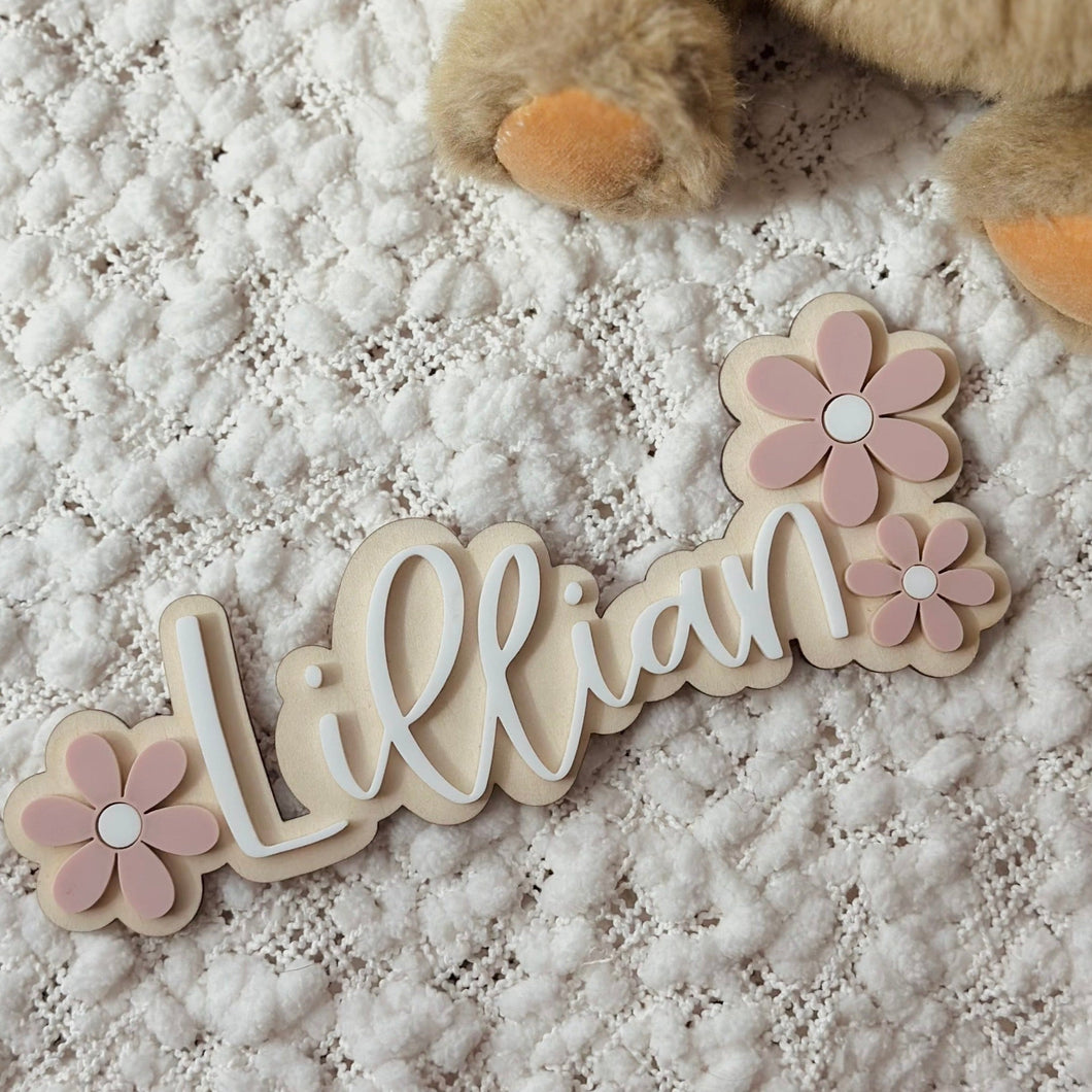 Flower Name Plaque // Personalised name plaque // Personalised