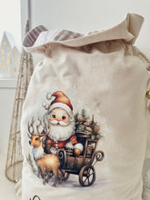 Load image into Gallery viewer, Personalised Santa Sack // Mystical Santa &amp; his trusty companion // christmas Sack
