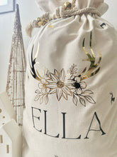 Load image into Gallery viewer, Personalised Santa Sack // FLORAL antler
