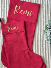Load image into Gallery viewer, Personalised Christmas Stocking // Santa stockings mini
