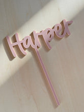 Load image into Gallery viewer, Single layer acrylic Cake Topper // Personalised / Name
