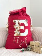 Load image into Gallery viewer, Personalised santa sack // Red Christmas sack
