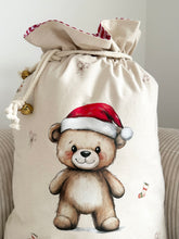 Load image into Gallery viewer, Personalised christmas sack // Christmas brown bear
