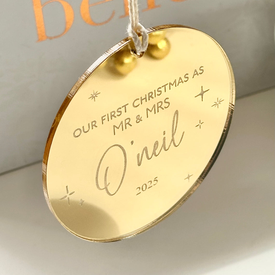 Newley wed christmas ornament // Personalised