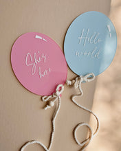 Load image into Gallery viewer, Acrylic Balloon announcement Plaque
