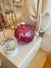 Load image into Gallery viewer, Personalised Fuchsia Glitter Bauble
