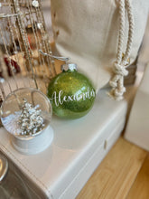 Load image into Gallery viewer, Personalised Glitter Bauble // Forest Green
