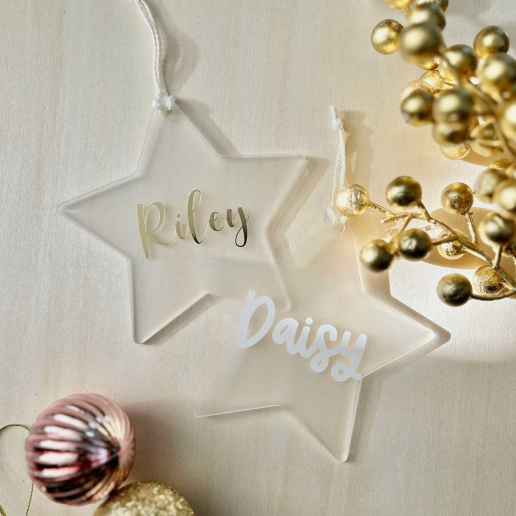 Frosted Star Ornament // Personalised