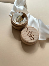 Load image into Gallery viewer, Engraved Wedding Ring Box // Personalised with Initials // Wedding Ring Box
