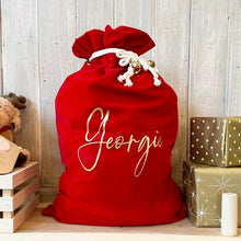 Load image into Gallery viewer, Velvet Santa Sack // Personalised Velvet Christmas Sack
