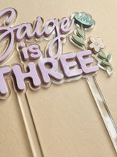 Load image into Gallery viewer, Floral Cake Topper // personalised Cake Topper
