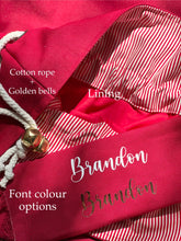 Load image into Gallery viewer, Customised red santa sack
